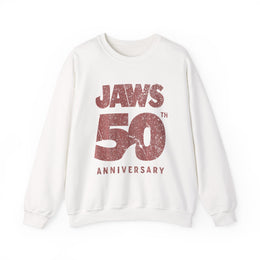 Jaws 50th Anniversary Sweatshirt, Movie Logo Front Back Design, Unisex Apparel