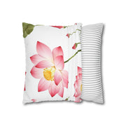 Elegant White Flower Botanical Pillow Case Gift for Her
