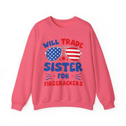 Funny Will Trade Sister for Firecrackers 4th of July USA Unisex Sweatshirt