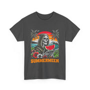 Funny Summerween Skeleton Tropical Beach Unisex T-Shirt