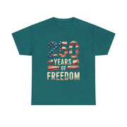 250 Years of Freedom Patriotic USA American Flag T-Shirt - Unisex Apparel
