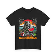 Funny Summerween Skeleton Tropical Beach Unisex T-Shirt