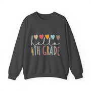Hello 4th Grade Back To School Sweatshirt - Fourth Grade Vibes Heart Love Unisex Gift