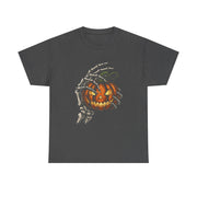 Skeleton Hand Pumpkin Halloween T-Shirt - Unisex Apparel