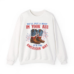 Patriotic Boot Design Sweatshirt - Unisex Apparel