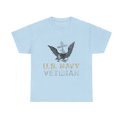U.S. Navy Veteran T-Shirt – Bold Military Pride Tee with American Flag Graphic for Veterans and Patriotic Men