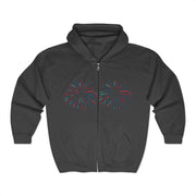 Funny Fireworks Couple Zip Hoodie Independence Day Unisex Gift
