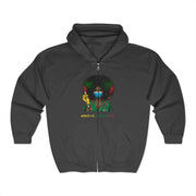 Afro Woman Medical Assistant Zip Hoodie – Empowering Juneteenth Nursing Design for Black Women in Healthcare