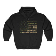 I Have Two Titles Dad And Grandpa Fathers Day American Flag Zip Hoodie Gift for Him