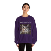 Funny Staring Cat Meme Sweatshirt Rage Is Consuming Me Unisex Gift