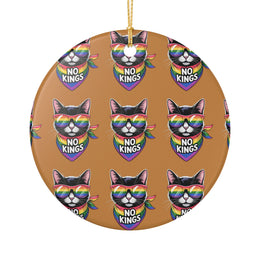 No Kings Pride Cat Ornament Gift for Him & Her