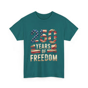 250 Years of Freedom Patriotic USA American Flag T-Shirt - Unisex Apparel