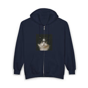 Vintage Wacky Cat Meme Zip Hoodie 90s Style Gift for Fans