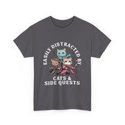 Funny Cats Side Quest Distracted Tabletop T-Shirt - Gift for Dad