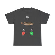 Fish Calling T-Shirt – Funny Incoming Call Graphic Tee for Fishermen and Fishing Lovers with Humor