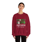Groovy Support Squad Green Ribbon Liver Cancer Awareness Sweatshirt Unisex Gift