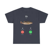 Fish Calling T-Shirt – Funny Incoming Call Graphic Tee for Fishermen and Fishing Lovers with Humor