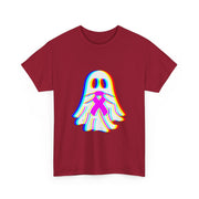 Trippy Vaporwave Boo Ghost Halloween Breast Cancer Awareness Tank Top - Unisex Apparel
