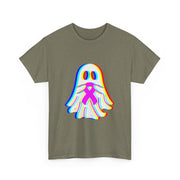 Trippy Vaporwave Boo Ghost Halloween Breast Cancer Awareness Tank Top - Unisex Apparel