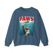 Humorous Cat Chasing Mouse PAWS Parody Sweatshirt  Funny Gift for Fans
