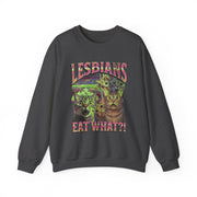 Lesbians Eat What Funny Cat Pun LGBTQ Pride Sweatshirt Unisex Apparel
