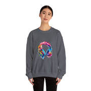 Colorful Music Headphones Sweatshirt for Music Lovers Unisex Apparel