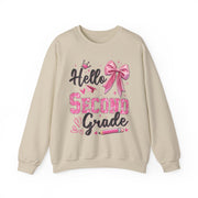 Hello Second Grade First Day Of School Teacher Sweatshirt Coquette Style Gift for Her