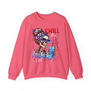 Funny Skeleton 4th Of July Sweatshirt Retro Chill The Fourth Out Gift for Her