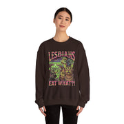 Lesbians Eat What Funny Cat Pun LGBTQ Pride Sweatshirt Unisex Apparel