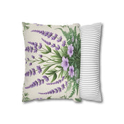 Timeless Fern & Lavender Bloom Pillowcase Elegant Pastel Botanical Home Decor