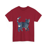Retro Funny Denim Patch Cat T-Shirt - Unisex Apparel