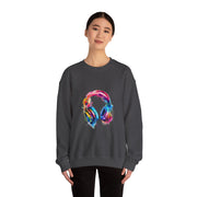 Colorful Music Headphones Sweatshirt for Music Lovers Unisex Apparel