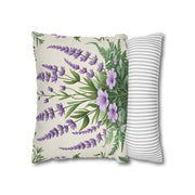 Timeless Fern & Lavender Bloom Pillowcase Elegant Pastel Botanical Home Decor