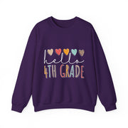 Hello 4th Grade Back To School Sweatshirt - Fourth Grade Vibes Heart Love Unisex Gift
