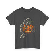 Skeleton Hand Pumpkin Halloween T-Shirt - Unisex Apparel
