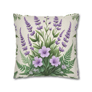 Timeless Fern & Lavender Bloom Pillowcase Elegant Pastel Botanical Home Decor