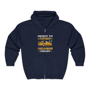 Race Car Ready to Crush Childhood Cancer Zip Hoodie for Boys