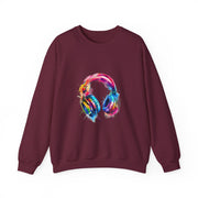 Colorful Music Headphones Sweatshirt for Music Lovers Unisex Apparel