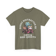 Funny Cats Side Quest Distracted Tabletop T-Shirt - Gift for Dad