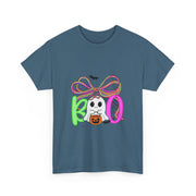 Coquette Bow Lace Boo Ghost Halloween T-Shirt for Women