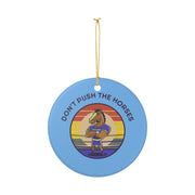Vintage Cute Don't Push the Horses Funny Boxing Fan Boxer Ornament