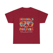 School's Out Forever Retired Teacher 2025 Groovy Retirement T-Shirt Unisex Gift