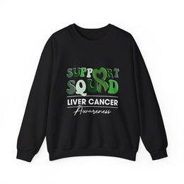 Groovy Support Squad Green Ribbon Liver Cancer Awareness Sweatshirt Unisex Gift