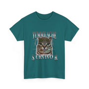 Funny Cat Meme T-Shirt Tummy Ache Survivor Gift for Unisex