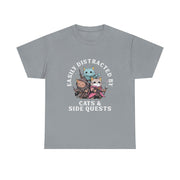 Funny Cats Side Quest Distracted Tabletop T-Shirt - Gift for Dad