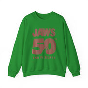 Jaws 50th Anniversary Sweatshirt, Movie Logo Front Back Design, Unisex Apparel