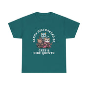 Funny Cats Side Quest Distracted Tabletop T-Shirt - Gift for Dad