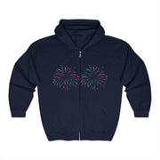 Funny Fireworks Couple Zip Hoodie Independence Day Unisex Gift