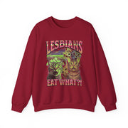 Lesbians Eat What Funny Cat Pun LGBTQ Pride Sweatshirt Unisex Apparel