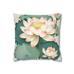 Vintage Lotus Flower Pillow Case - Living Room Decor Gift for Flower Lovers